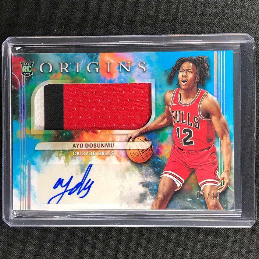 2021-22 Origins Ayo Dosunmu Rookie Patch Autograph Turquoise 4/15