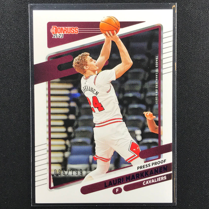2021-22 Donruss Lauri Markkanen Purple Press Proof /199