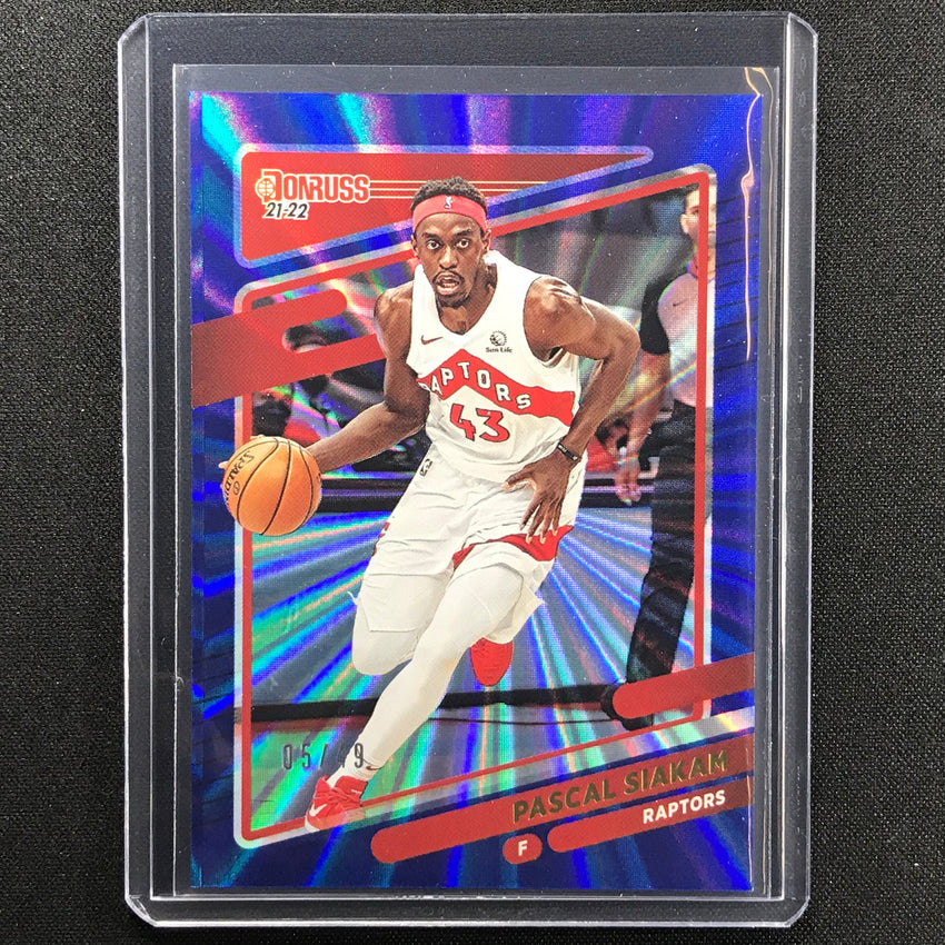 2021-22 Donruss Pascal Siakam Blue Holo Laser 5/49