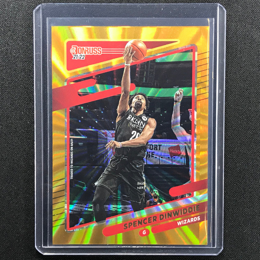 2021-22 Donruss Spencer Dinwiddie Gold Holo Laser 2/10