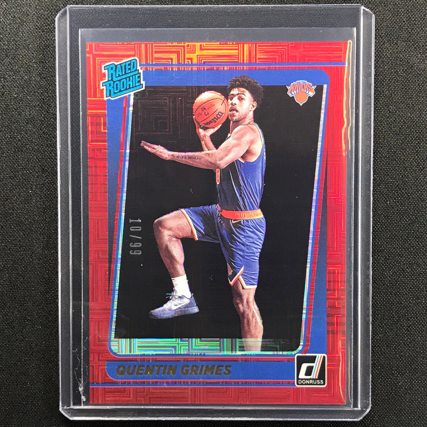 2021-22 Donruss Quentin Grimes Choice Rated Rookie Red 10/99