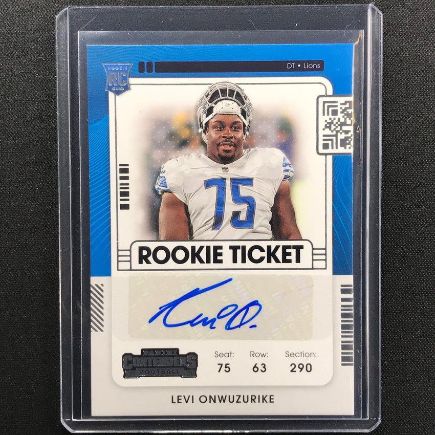 2021 Contenders Levi Onwuzurike Rookie Ticket Auto No 165 B