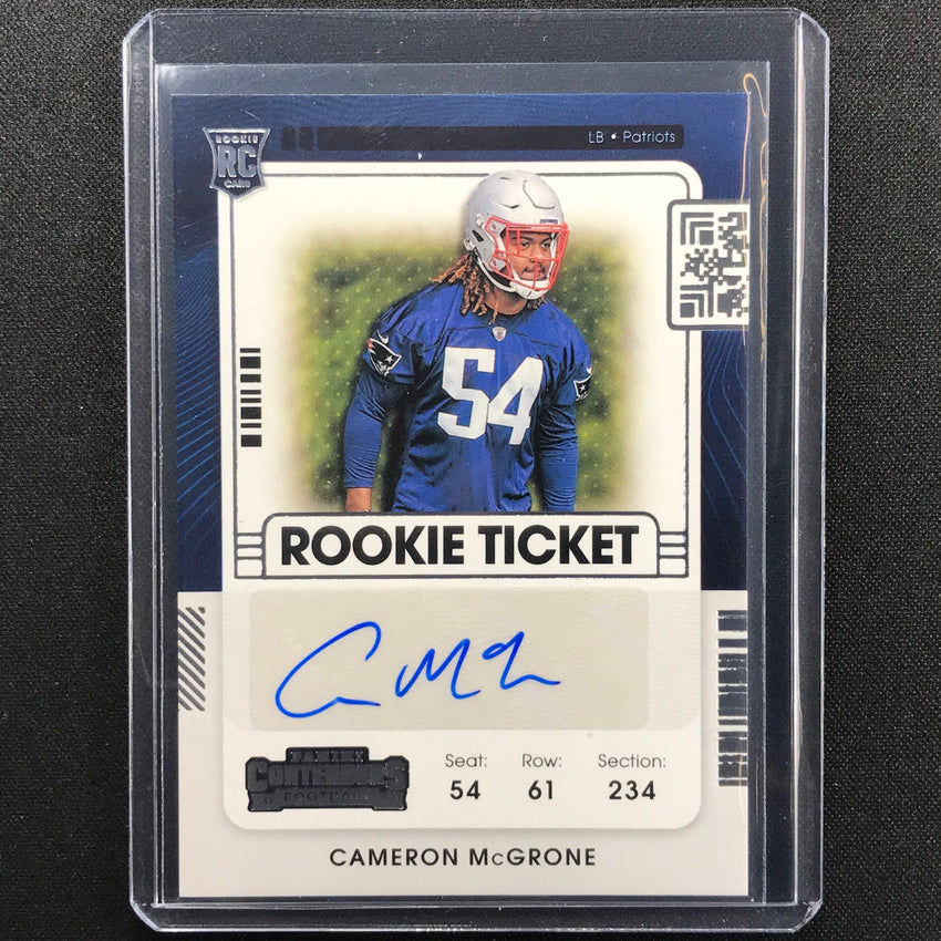 2021 Contenders Cameron Mcgrone Rookie Ticket Auto No 224 A