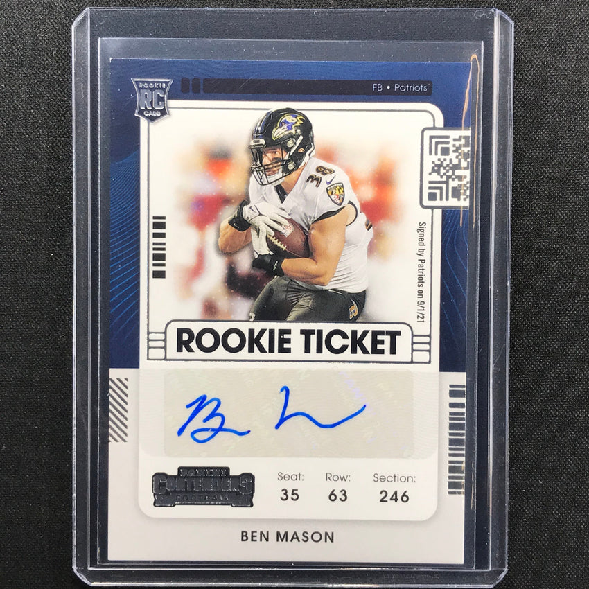 2021 Contenders Ben Mason Rookie Ticket Auto No 227 B