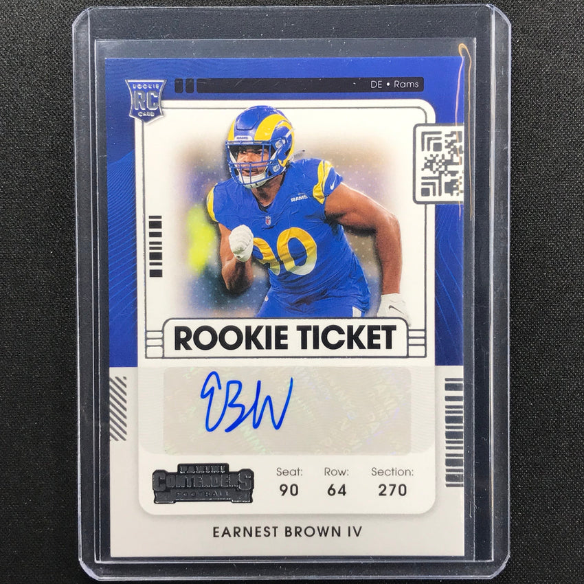 2021 Contenders EARNEST BROWN IV Rookie Ticket Auto #291