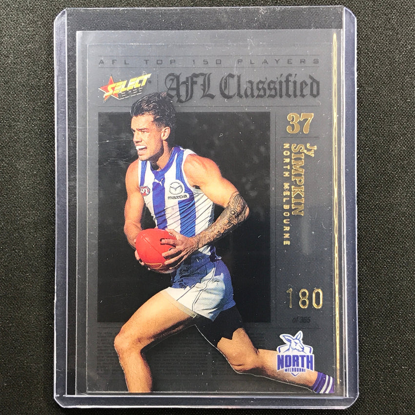 2023 Footy Stars Jy Simpkin Afl Classified No 37 180/365