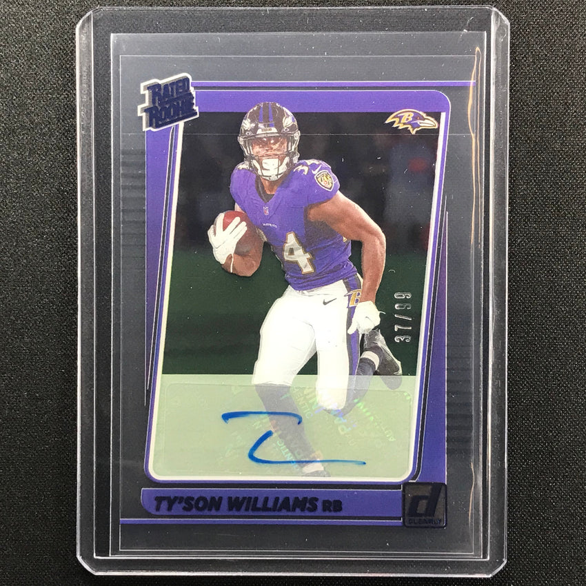 2021 Clearly Donruss Tyson Williams Rated Rookie Autograph Blue 37/99