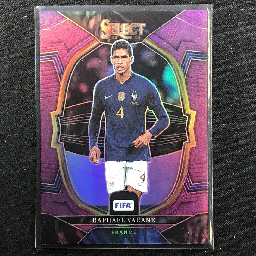 2022-23 Select Fifa Raphael Varane Terrace Purple 4/75 No 19