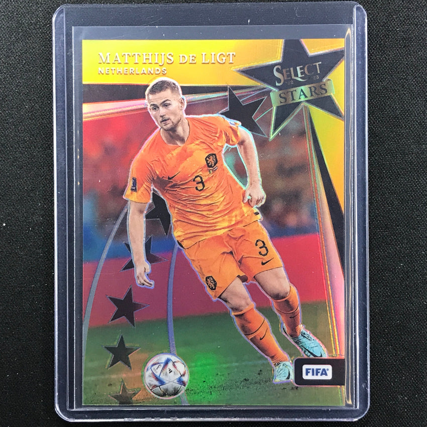 2022-23 Select Fifa Matthijs De Ligt Select Stars Gold Prizm 1/10