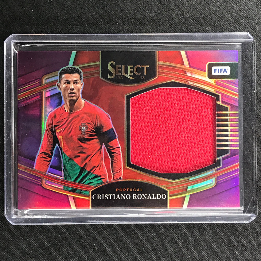 2022-23 Select Fifa Cristiano Ronaldo Jumbo Swatch Jersey Relic Purple 49/49