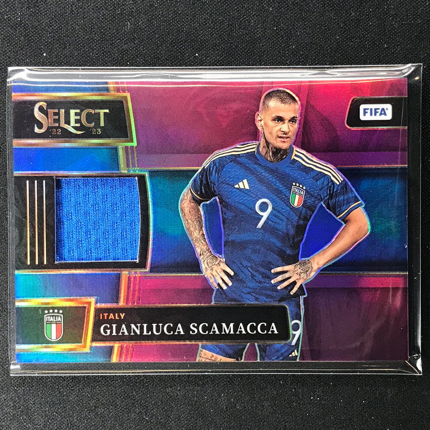 2022-23 Select Fifa Gianluca Scamacca Memorabilia Jersey Relic Purple 26/49