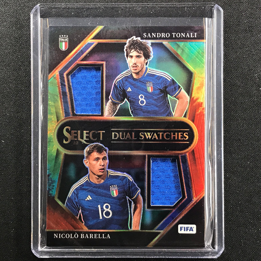 2022-23 Select Fifa Nicolo Barella Sandro Tonali Dual Swatch Relic Tie-dye 20/25