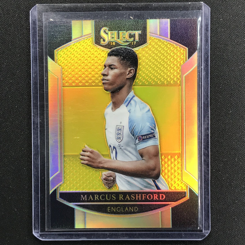 2016-17 Select Marcus Rashford Rookie Neon Yellow Gold Prizm 19/125
