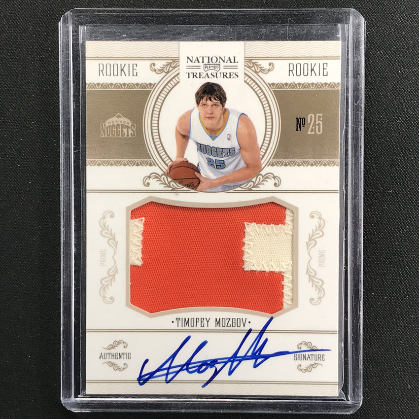 2010-11 National Treasures Timofey Mozgov True Rookie Patch Auto 10/99