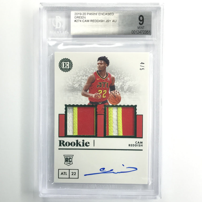 2019-20 Encased Cam Reddish Rookie Dual Patch Auto Green 4/5 BGS 9/10