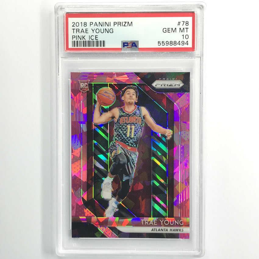 2018-19 Prizm Trae Young Rookie Pink Ice No 78 PSA 10 494