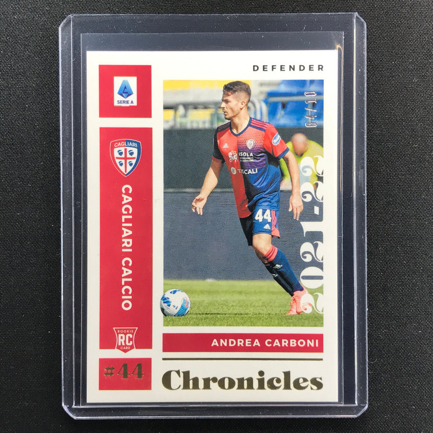 2021-22 Chronicles Serie A Andrea Carboni Chronicles Base Set Rookie Gold 4/10