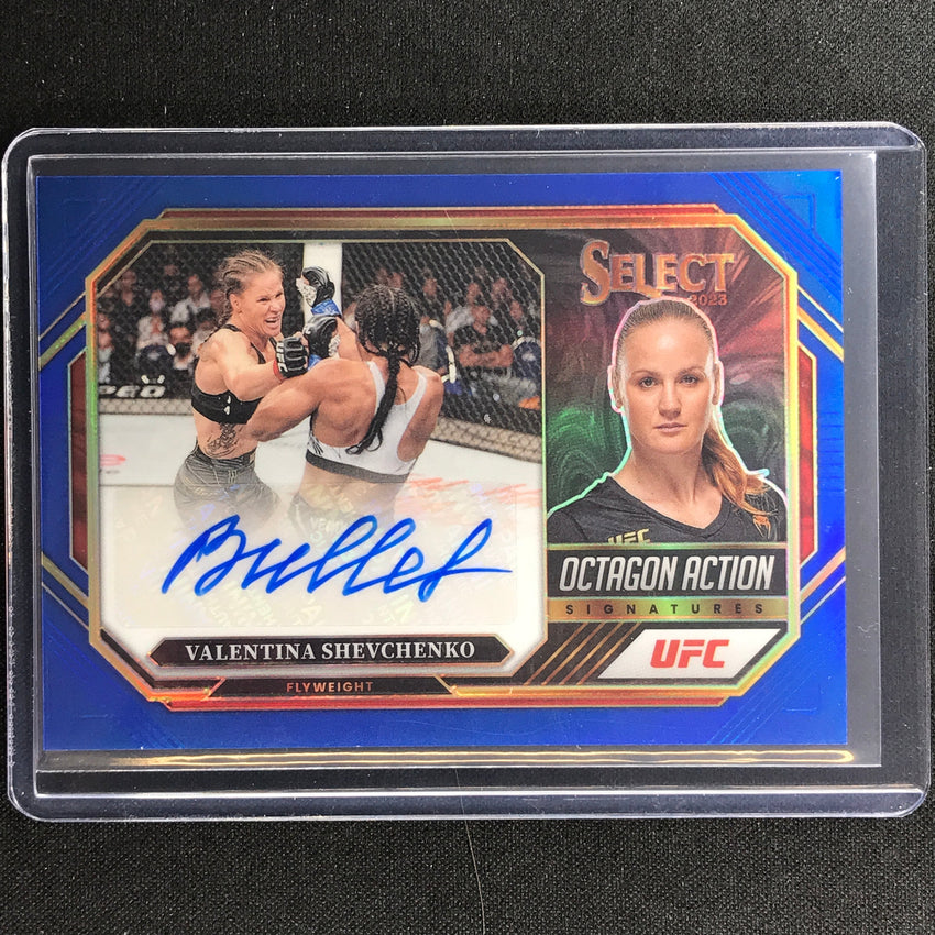 2023 Select Ufc Valentina Shevchenko Octagon Action Signatures Auto Blue 27/75