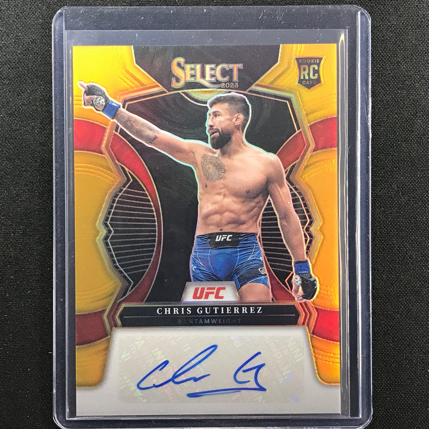 2023 Select Ufc Chris Gutierrez Base Signatures Rookie Auto Gold Prizm 9/10