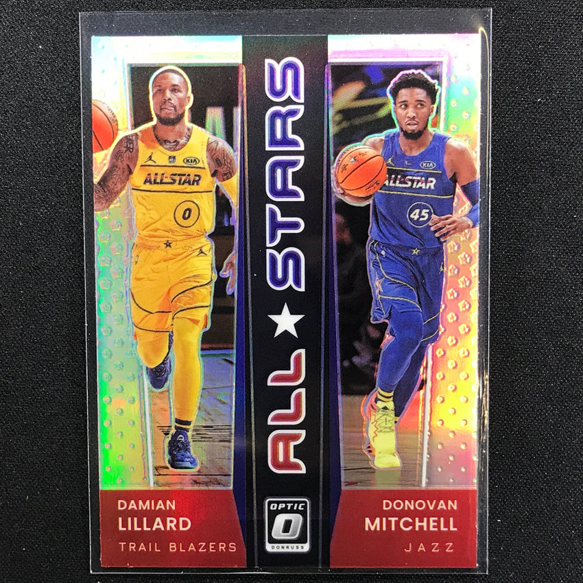 2021-22 Donruss Optic Damian Lillard Donovan Mitchell All-stars Gold Holo No 5