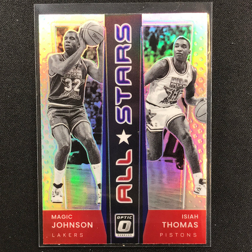 2021-22 Donruss Optic Magic Johnson Isiah Thomas All-stars Gold Holo Silver No 9