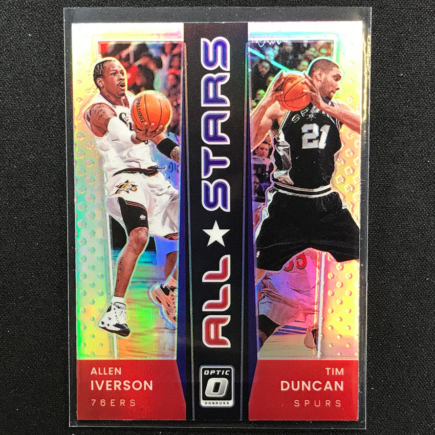 2021-22 Donruss Optic Allen Iverson Tim Duncan All-stars Gold Holo Silver No 15