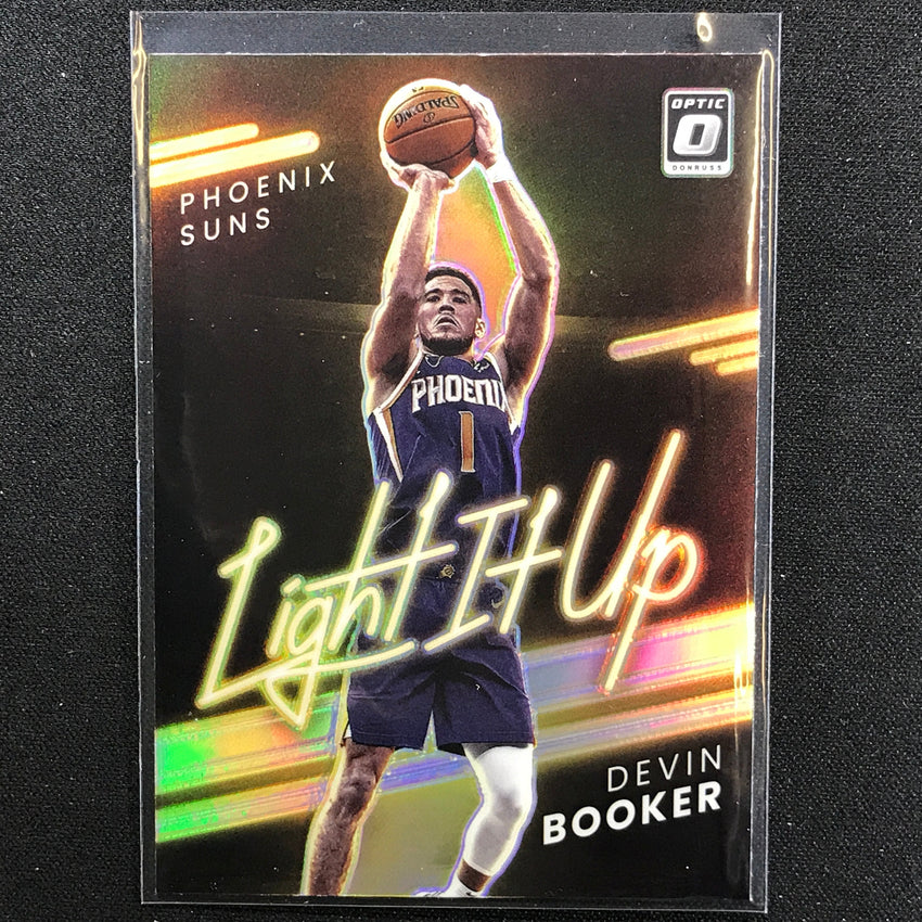 2021-22 Donruss Optic Devin Booker Light It Up Holo Silver No 5
