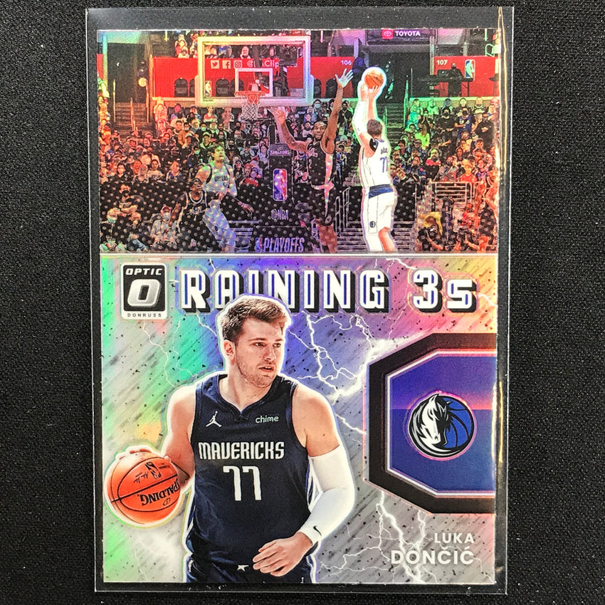 2021-22 Donruss Optic LUKA DONCIC Raining 3s Holo Silver #4