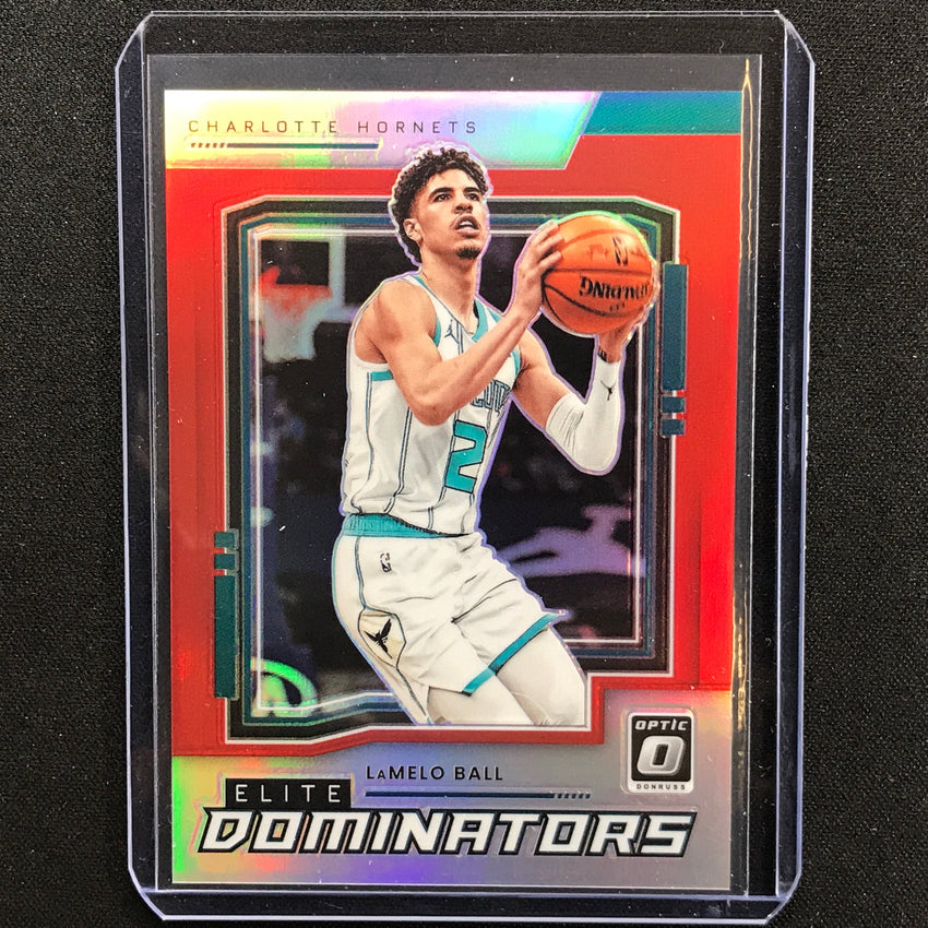 2021-22 Donruss Optic Lamelo Ball Elite Dominators Red 74/99