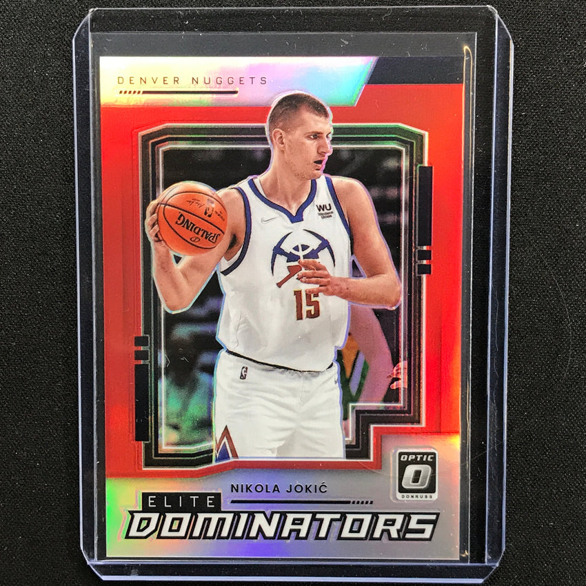 2021-22 Donruss Optic Nikola Jokic Elite Dominators Red 26/99