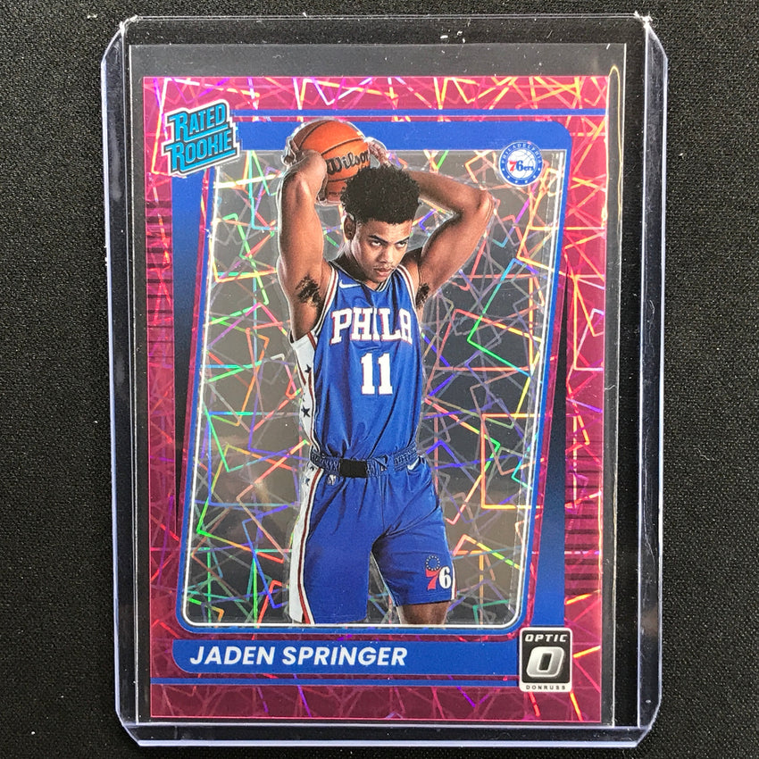 2021-22 Donruss Optic Jaden Springer Rated Rookie Pink Velocity 43/79