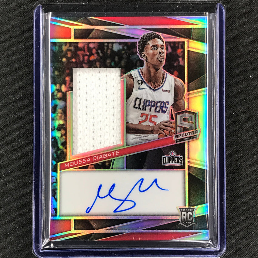 2022-23 Spectra Moussa Diabate Rookie Jersey Auto Silver Prizm 127/199