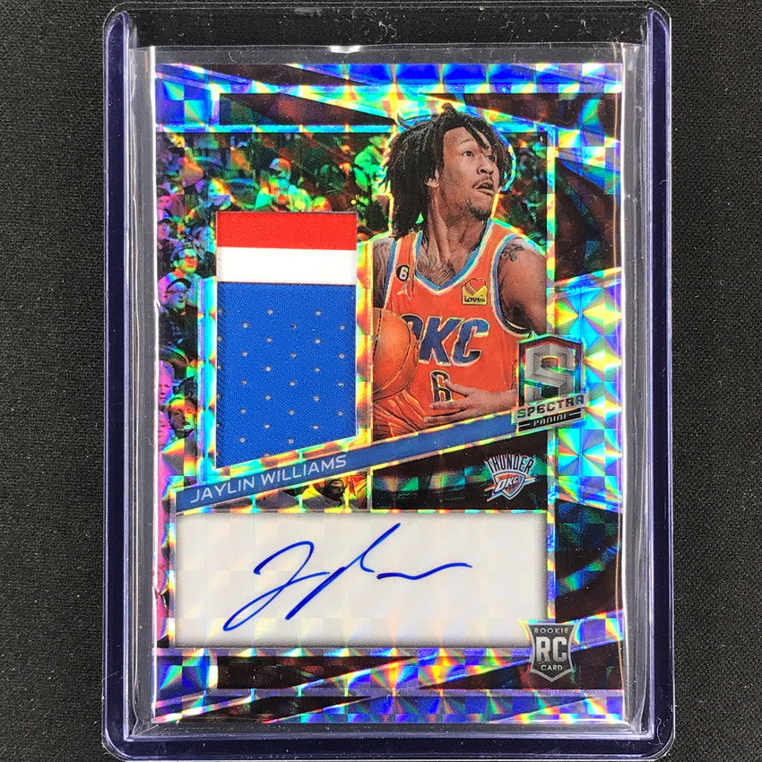 2022-23 Spectra Jaylin Williams Rookie Jersey Patch Auto Interstellar 22/49