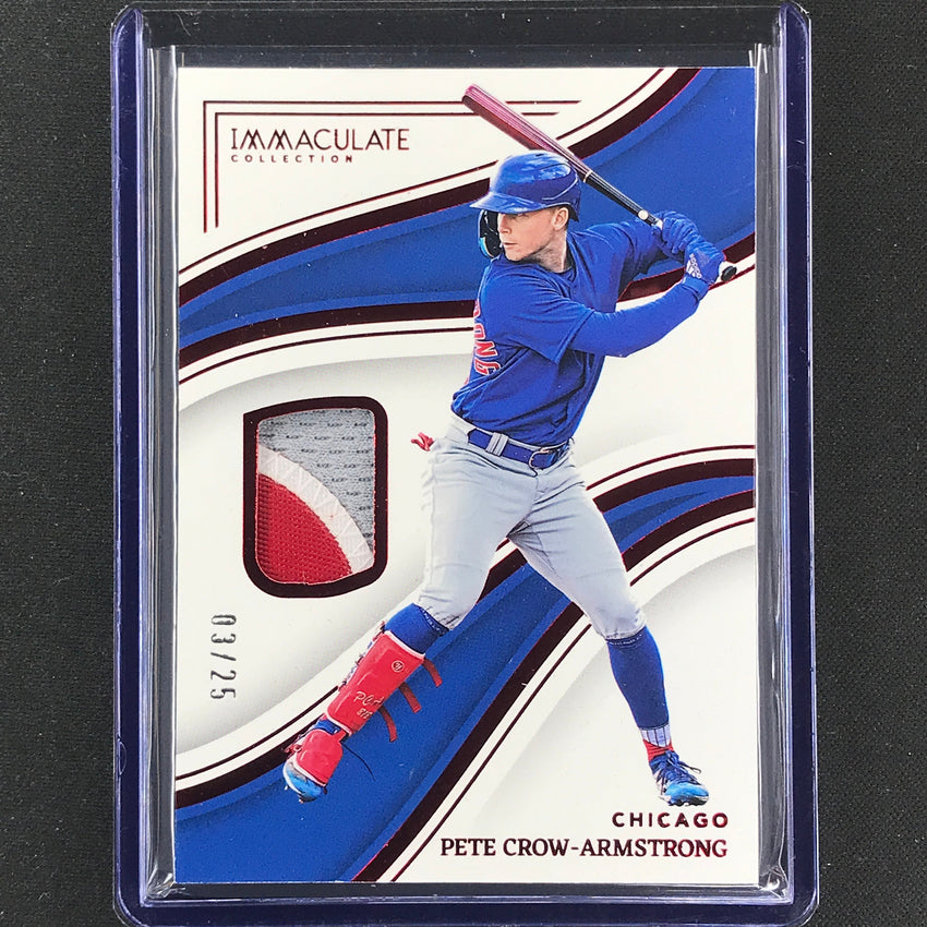 2023 Immaculate Mlb Pete Crow-armstrong Base Relic Patch Red 3/25