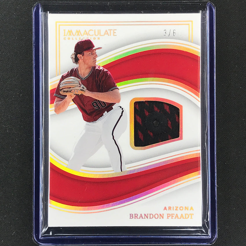 2023 Immaculate Mlb Brandon Pfaadt Materials Prime Patch Hat Eyelets 3/6