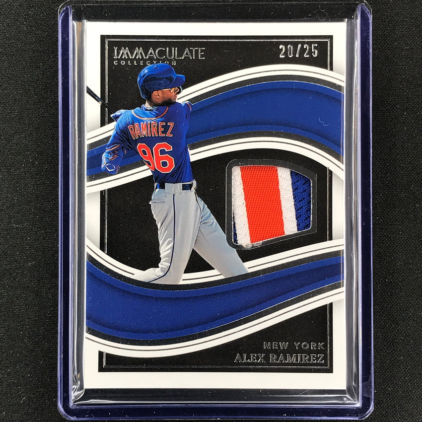 2023 Immaculate Mlb Alex Ramirez Immaculate Black Materials Prime Patch 20/25