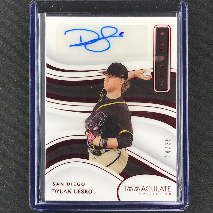 2023 Immaculate Mlb Dylan Lesko Clearly Immaculate Signatures Auto Red 14/35