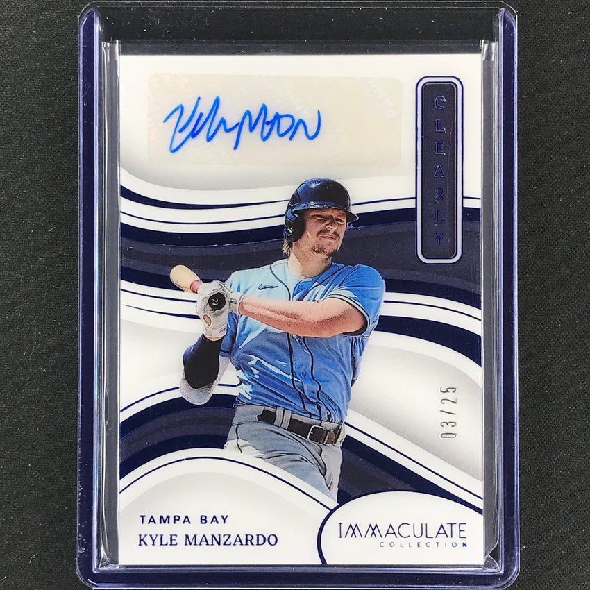 2023 Immaculate Mlb Kyle Manzardo Clearly Immaculate Signatures Auto Blue 3/25