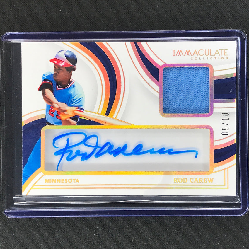 2023 Immaculate Mlb Rod Carew Clear Signature Material Relic Auto Holo Gold 5/10