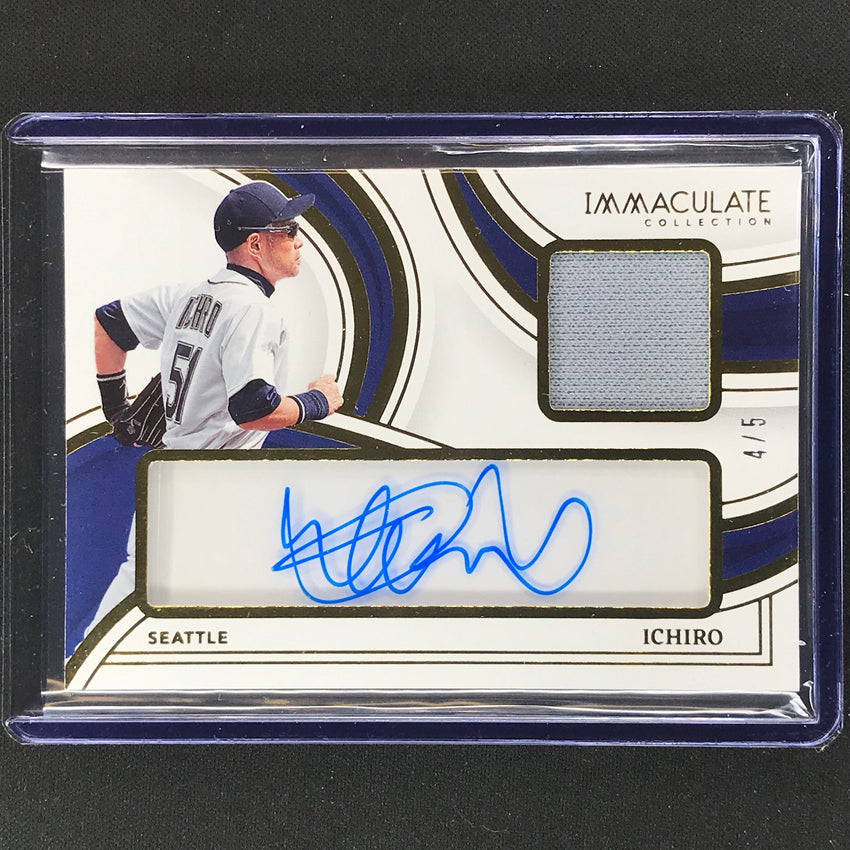 2023 Immaculate Mlb Ichiro Clear Signature Materials Relic Auto Gold 4/5