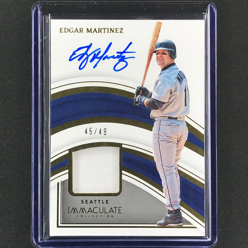 2023 Immaculate Mlb Edgar Martinez Autographed Material Relic Auto 45/49