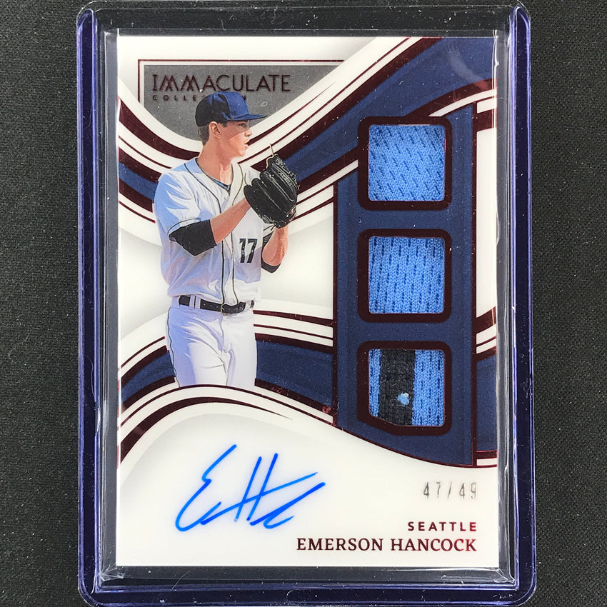 2023 Immaculate Mlb Emerson Hancock Prospect Triple Patch Relic Auto Red 47/49