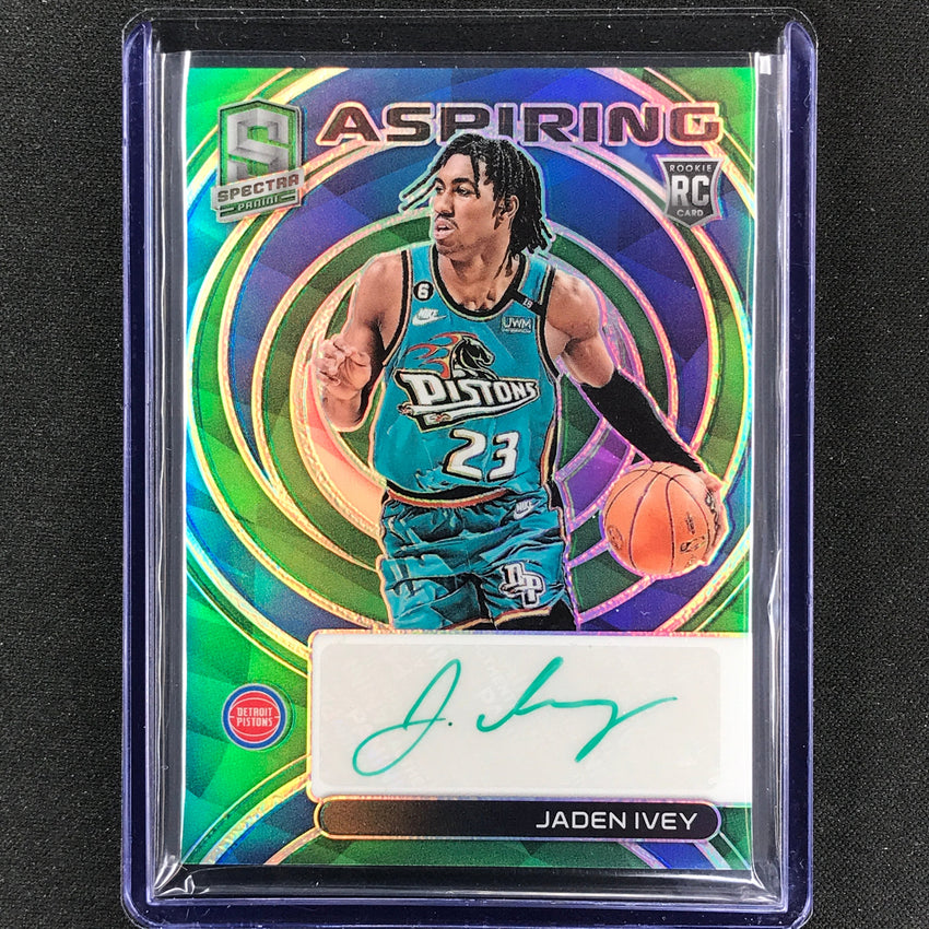 2022-23 Spectra Jaden Ivey Aspiring Rookie Auto Green 48/50