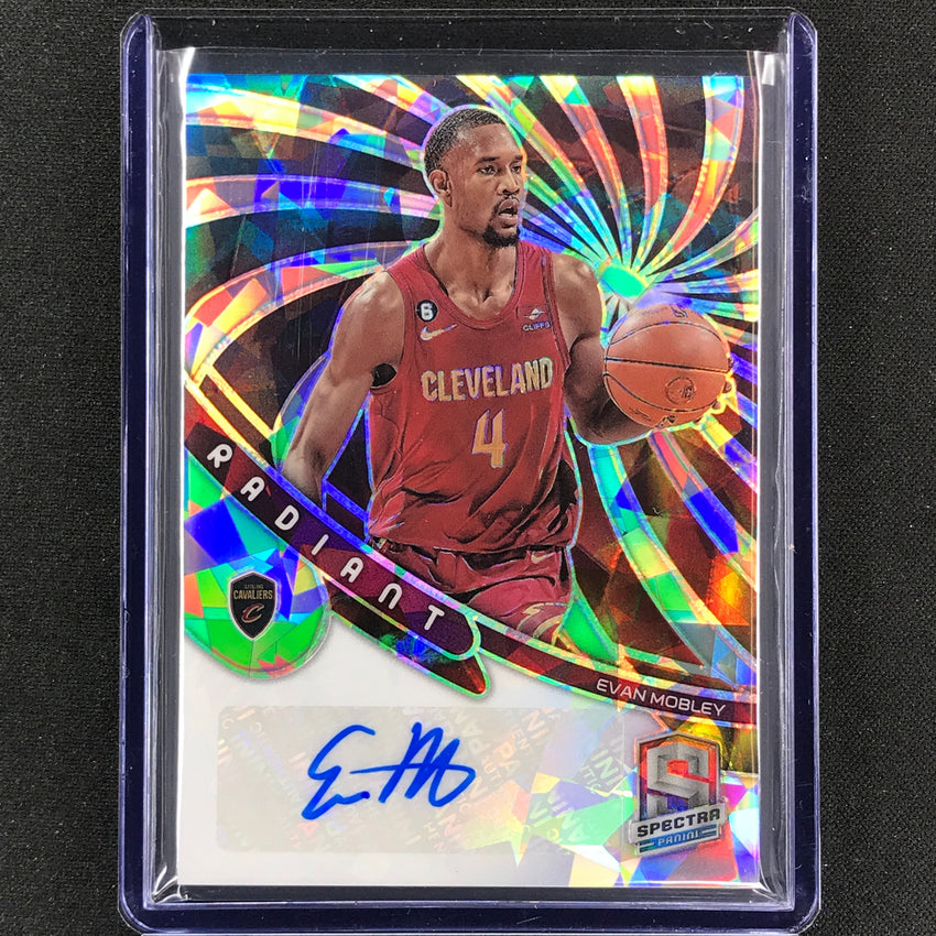 2022-23 Spectra Evan Mobley Radiant Signatures Auto Astral 9/49