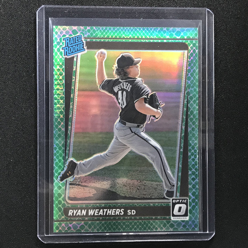 2021 Donruss Optic Ryan Weathers Rated Rookie Choice Green Dragon 5/88