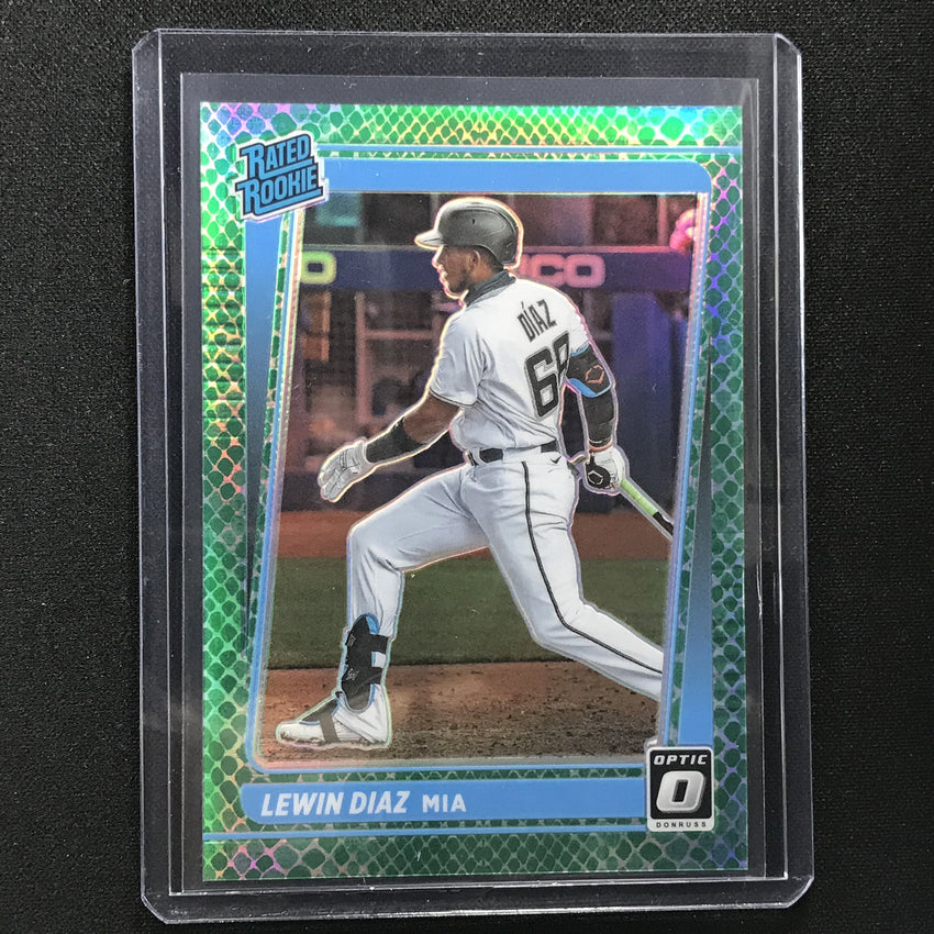 2021 Donruss Optic Lewin Diaz Rated Rookie Choice Green Dragon 56/88