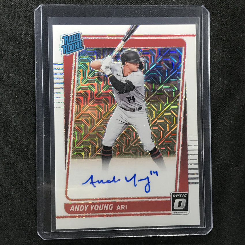 2021 Donruss Optic Andy Young Rated Rookie Auto Choice White Mojo 68/99
