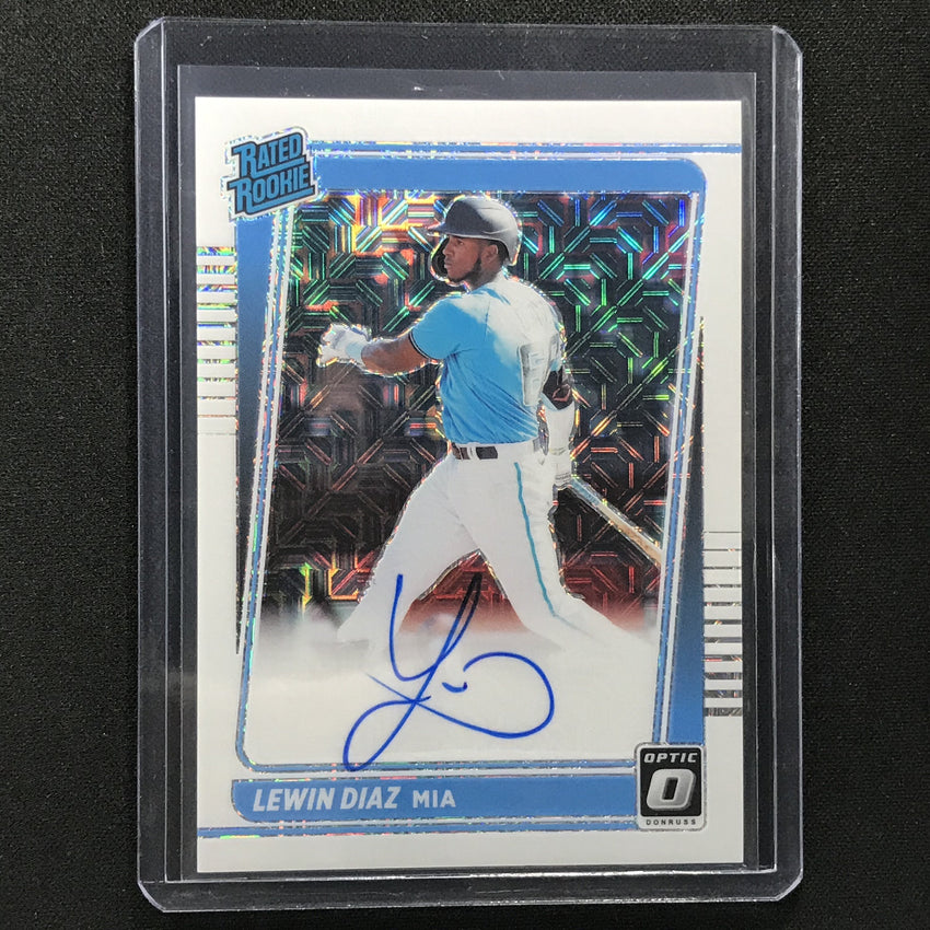 2021 Donruss Optic Lewin Diaz Rated Rookie Auto Choice White Mojo 98/99