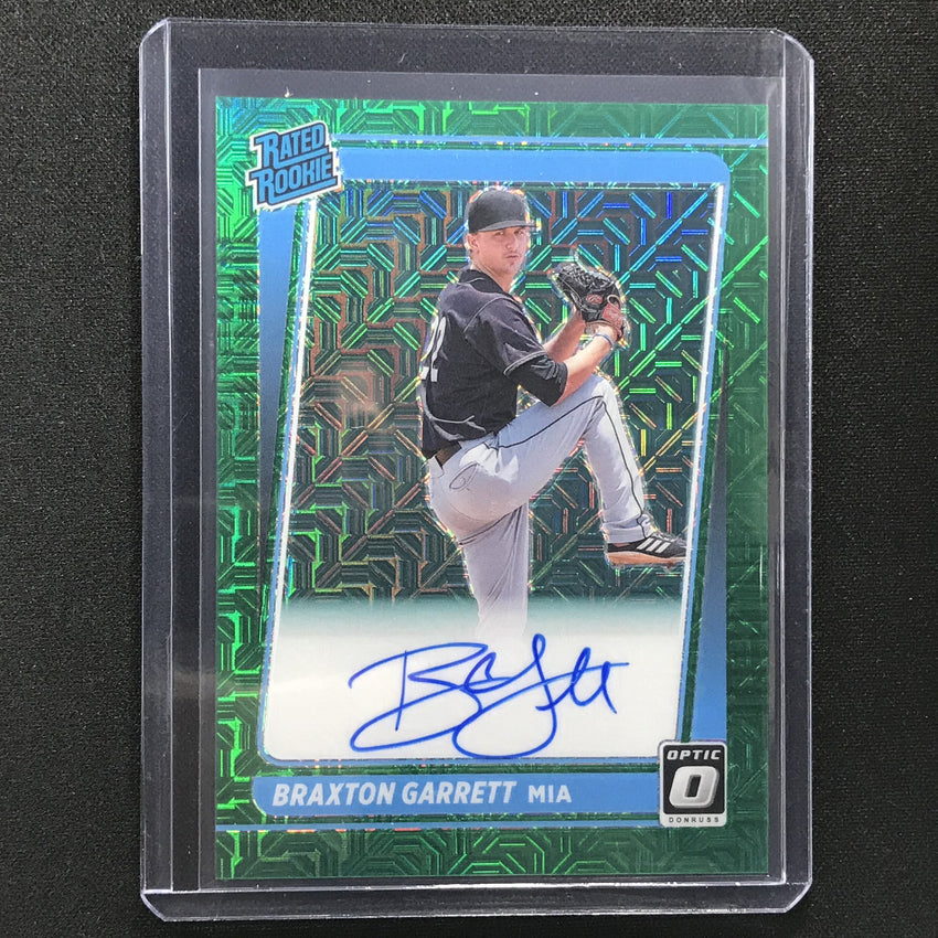 2021 Donruss Optic Braxton Garrett Rated Rookie Auto Choice Green Mojo 66/99