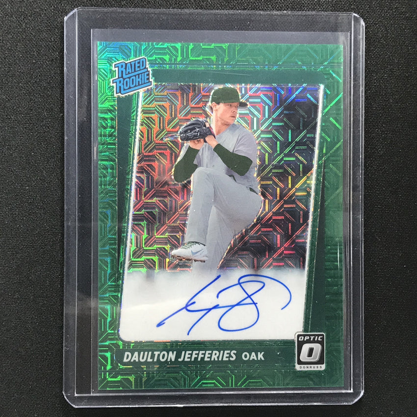 2021 Donruss Optic Daulton Jefferies Rated Rookie Auto Choice Green Mojo 50/99